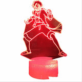 TD® GEZHF ONE Piece Monkey D.Luffy Animation Veilleuse 3D avec t&eacute;l&eacute;commande 16 couleurs LED Lampe tactile Lampe de AM5