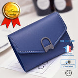 TD® Portefeuille Femmes/ Porte Monnaie/Sac à Main de Qualité Pochette Sac à Main Mode  Couleur Bleu Cuir Compact