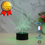 TD® LAMPE A POSER Mixte - Remote Veilleuse 3D 7 couleurs LED Vision Night Light Feuilles - noir Xiangsh™