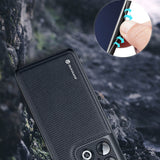 TD® Étui de téléphone en fibre de nylon pour OnePlus 10 Pro Housse de protection Armure anti-empreintes digitales Gaufrage Mode simp