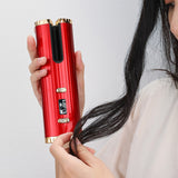 INN® Fer à friser automatique sans fil nouveau fer à friser portable mini chargeur USB fer à cheveux minuterie thermostat à 6 vitess
