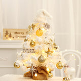 TD® Ornements de Noël Blanc PVC Flocage Mini Arbre de Noël de Bureau Ensemble Ornement