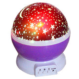 TD® Projecteur LED étoile lune veilleuse ciel rotatif à piles veilleuse lampe pour enfants enfants bébé chambre (violet)