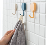 Patère crochet cuisine créative simple salle de bain crochet collant derrière la porte manteau en plastique sac suspendu bleu