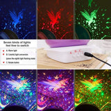 TD® Led Veilleuse Enfant Etoile Projection Colorée Rotation Lampe Projecteur Lumiere Plafond Cadeau Bébé Anniversaire Noël Bleu déco