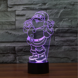 TD® Décoratif USB Santa Claus 7 Couleurs Télécommande Illusion Optique Veilleuse 3D Visualisation Tableau Bureau Lampes 3D Glow LED