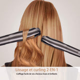 TD® Lisseur 2 en 1, curling et lissage professionnel, avec écran LCD et température réglable, pour le lissage et le curling