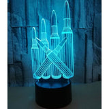 TD® Lampe optique poser décoratif tactile 7 couleurs illusion optique - modèle munition - faible consommation câble USB 3 piles AAA