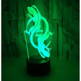 TD® Lampe optique poser décoratif tactile 7 couleurs illusion optique - modèle lézard - faible consommation câble USB ou 3 piles AAA