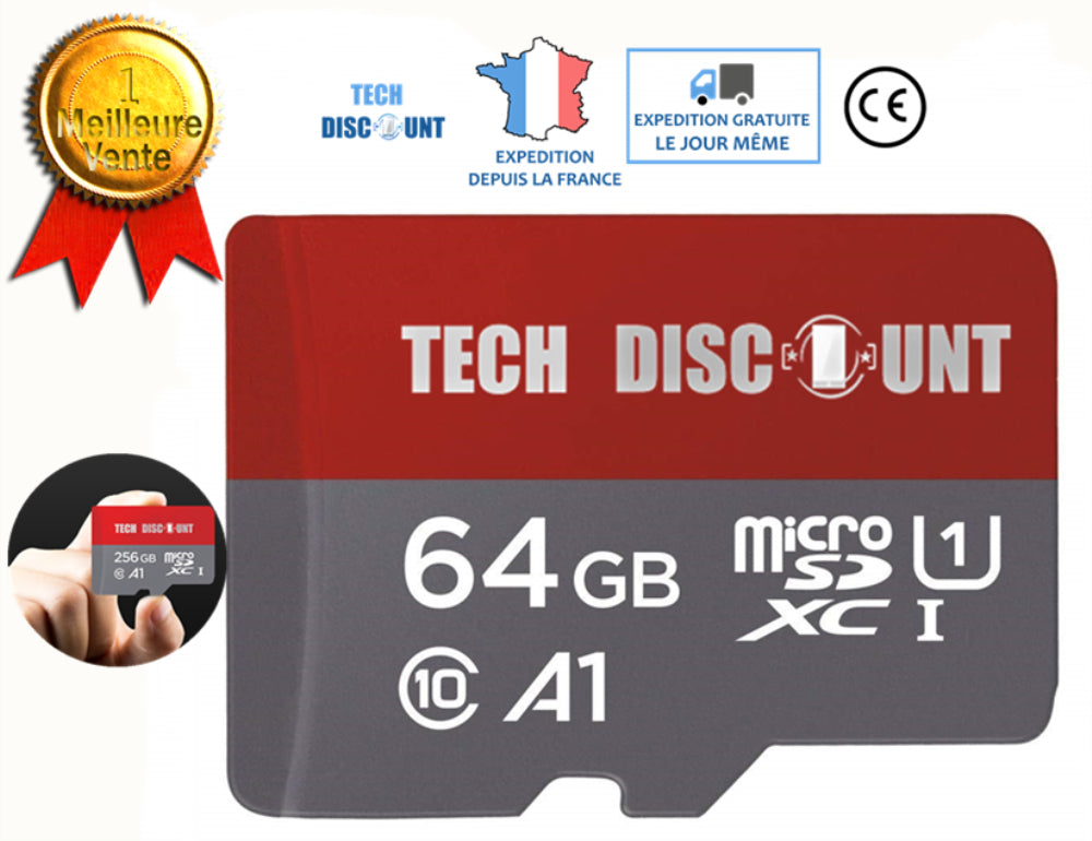 TD® Carte Micro SD 64GB Go mémoire appareil photo nitendo switch externe télephone portable samsung adaptateur tablette smartphone