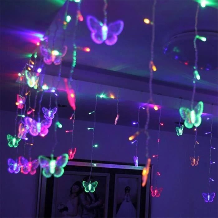 INN® Multicolore Papillon Guirlande Lumineuse LED feux féerique éclairage Décoration Lumières de Rideau pour festival Noël Mariage