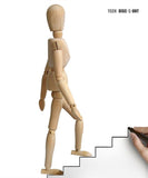 TD® statuette bois décoration pantin articulé personnage poupée maison chambre salon mannequin en pin exposition flexible socle