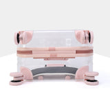 TD® Caisse de chariot pour animaux de compagnie sac de chat transparent sortir portable muet roue universelle boîte à air portable