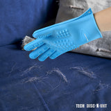 TD® Gant de Toilettage chien chat massage pour animaux de compagnie brosse peigne poils court bleu nettoyage doux caoutchouc efficac