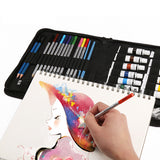 Crayon de peinture 31 ensemble de peinture aquarelle 12 couleurs crayon de couleur soluble dans l'eau pinceau en nylon