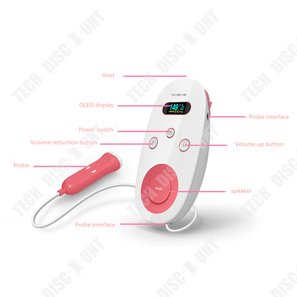 TD® Moniteur domestique Affichage OLED portable Méthodes d'écoute multiples Sonde haute sensibilité Réduction du bruit Micro-rayonne