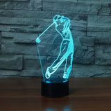 TD® Lampe optique poser décoratif tactile 7 couleurs illusion optique - modèle golf - faible consommation câble USB ou 3 piles AAA