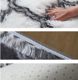 TD® Tapis de salon Shaggy - Style berbère - 120 x 160 cm - Gris anthracite et blanc