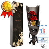 TD® Bouquet de roses 2 feuilles d'or pour petite amie femme imitation or roses éternelles cadeau de Saint Valentin