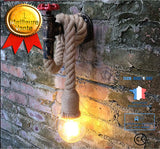 TD® Applique murale interieur style industrielle LED E27 retro Chanvre Corde Chandeli  applique lampe murale salon