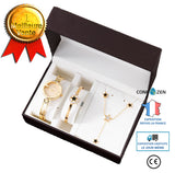 Coffret cadeau pour dames 3 pièces ensemble coffret cadeau montre Simple mode bracelet en alliage ouvert IPG galvanoplastie m