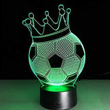 TD® Lampe optique poser décoratif tactile 7 couleur illusion optique modèle football King - faible consommation câble USB 3 piles AA