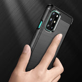 TD® Pour OnePlus 8T Coque de téléphone Motif en fibre de carbone Coque souple en silicone résistant aux chutes