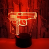 TD® Nouveau Pistolet De Style 3D Lumière De Nuit Coloré Tactile Télécommande Led Lumière Visuelle Tactile 3D Petite Lampe