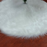 TD® Décoration de Noël blanc pur chute d'eau lapin peluches flocon de neige jupe d'arbre de Noël cheveux longs jupe d'arbre