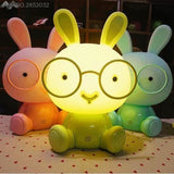 TD® Lampe lapin LED bleu mignon pour enfant-Lampe bébé chevet Décor pour nuit Led-accessoire décoratif de chambre