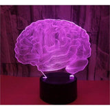 TD® Lampe optique poser décoratif tactile 7 couleurs illusion optique - modèle cerveau - faible consommation câble USB ou 3 piles AA