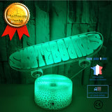 TD® XM548-Décoratif USB Planche à roulettes 7 couleurs Télécommande Illusion d'optique Veilleuse 3D Visualisation Tableau La