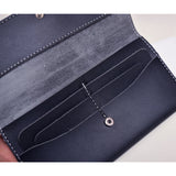 TD® Portefeuille Femmes Utilisation Quotidienne Sac à Main de Qualité Pochette Noir /Coutures Blanches Apparentes /Tête de Cerf