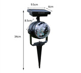 TD® Lampe Solaire d’Extérieur à Rotation / Projection de Lumière Colorées Rouge Bleue Verte LED/ Chargement Solaire