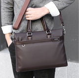 Porte-documents en cuir marron sac à main porte-documents d'affaires simple sac de messager à une épaule sac en cuir de occas
