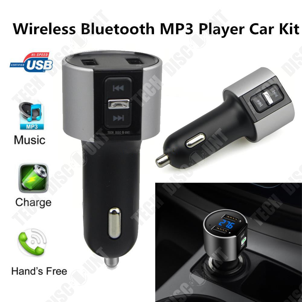TD® Transmetteur bluetooth radio FM mains libres compatible voiture USB lecteur carte SD chargeur sans fil intelligent allume-cigare