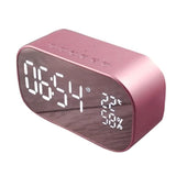 TD® Double Président Miroir Haut-parleur Bluetooth FM Support Horloge ，Haut-parleur de musique Bluetooth