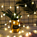 TD® Guirlande Lumineuse LED à Piles 5M 50 Boules Blanc chaud - 8 modes d'éclairage - Guirlande Décorative fête mariage Noël Nouvel a