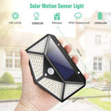 TD® 16Pièces 100 LED Lampe Solaire Extérieur Etanche Solaire Détecteur de Mouvement Eclairage Avec Télécommande Spot Solaire Lumière