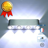TD® Applique Murale Bande Métallique À Double Tête 8w LED Applique Murale Rectangulaire Allée Lampe Décoration Intérieure Lampe Coul