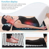 TD® Kit Tapis d'acupression 68 x 42 cm avec Oreiller Portatifs 37x15cm et Un Sac en Coton,Noir/ Sport Fitness tapis