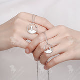 LCC® S925 Argent Petit Prince et Renard Couple Collier Jeton d'amour de style coréen