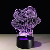 TD® Lampe 3D LED Optique Veilleuse Tête de Crapaud  Grenouille 7 Couleurs Changeantes Décoration / Chambre Bureau / ABS Acrylique
