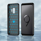 TD® Téléphone portable Samsung Galaxy S9+ Coque de protection en fibre de carbone brossée Samsung S9 coque souple anti-chute