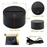 TD® Lampe optique poser décoratif tactile 7 couleurs illusion optique - modèle golf - faible consommation câble USB ou 3 piles AAA