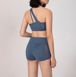 Costume de yoga gilet shorts soutien-gorge de sport sexy shorts de course yoga costume de fitness bleu costume yoga costume f