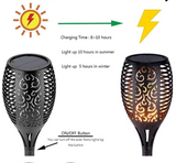 TD® Éclairage torche solaires d'extérieur, lumière solaire jardin, Décoration de Jardin, lampe flamme solaire étanches à 96 LED avec