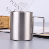 TD® 4*Tasse à eau pliante simple tasse de camping en acier inoxydable tasse à café tasse de sports de plein air européenne et améric
