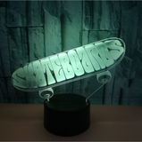 TD® Décoratif USB Planche à roulettes 7 couleurs Télécommande Illusion d'optique Veilleuse 3D Visualisation Tableau Lampes d YO85035