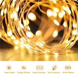 TD® Guirlande lumineuse LED 5-10-20-30-40-50M guirlande lumineuse solaire guirlande fil de cui - Modèle: Purple 3M 30LED